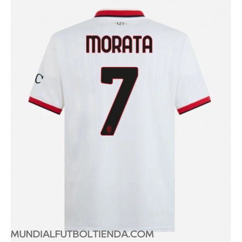 Camiseta AC Milan Alvaro Morata #7 Segunda Equipación Replica 2024-25 mangas cortas